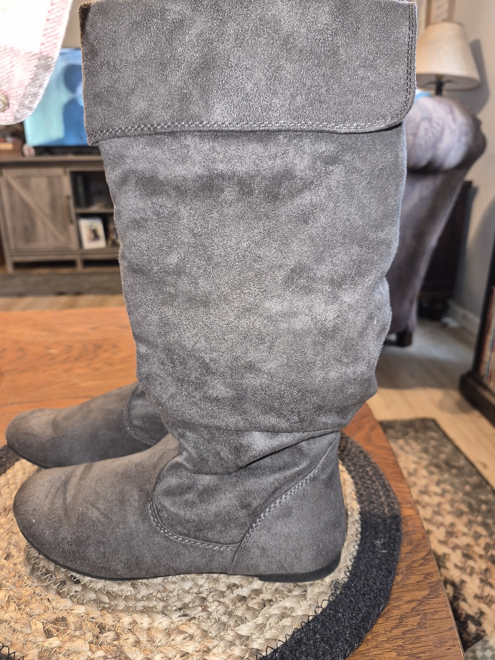 SO Gray Suede Over-the-Knee Boots